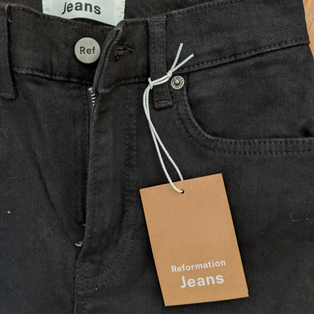 Reformation skinny black jean
